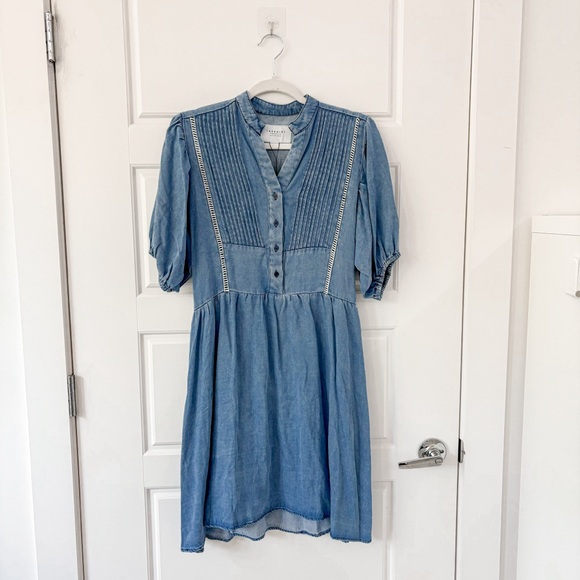 NEW THESHIRT Button Up Chambray Dress - Picture 4 of 9